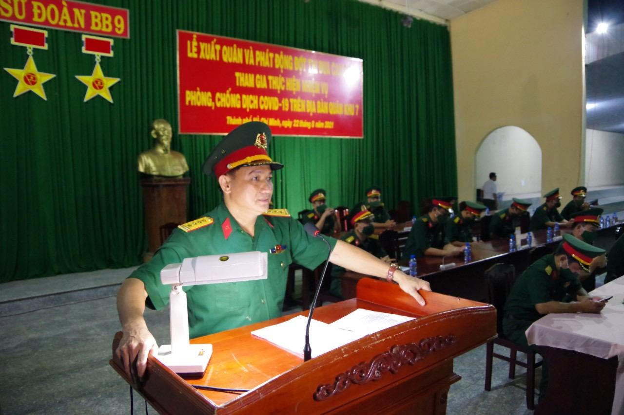 Sư đoàn 9 xuất quân, tiến vào vùng tâm dịch hỗ trợ đẩy lùi dịch bệnh COVID-19