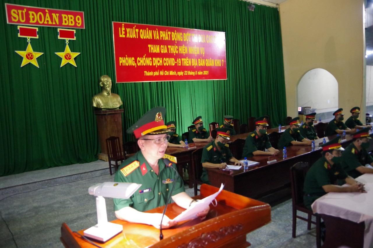 Sư đoàn 9 xuất quân, tiến vào vùng tâm dịch hỗ trợ đẩy lùi dịch bệnh COVID-19