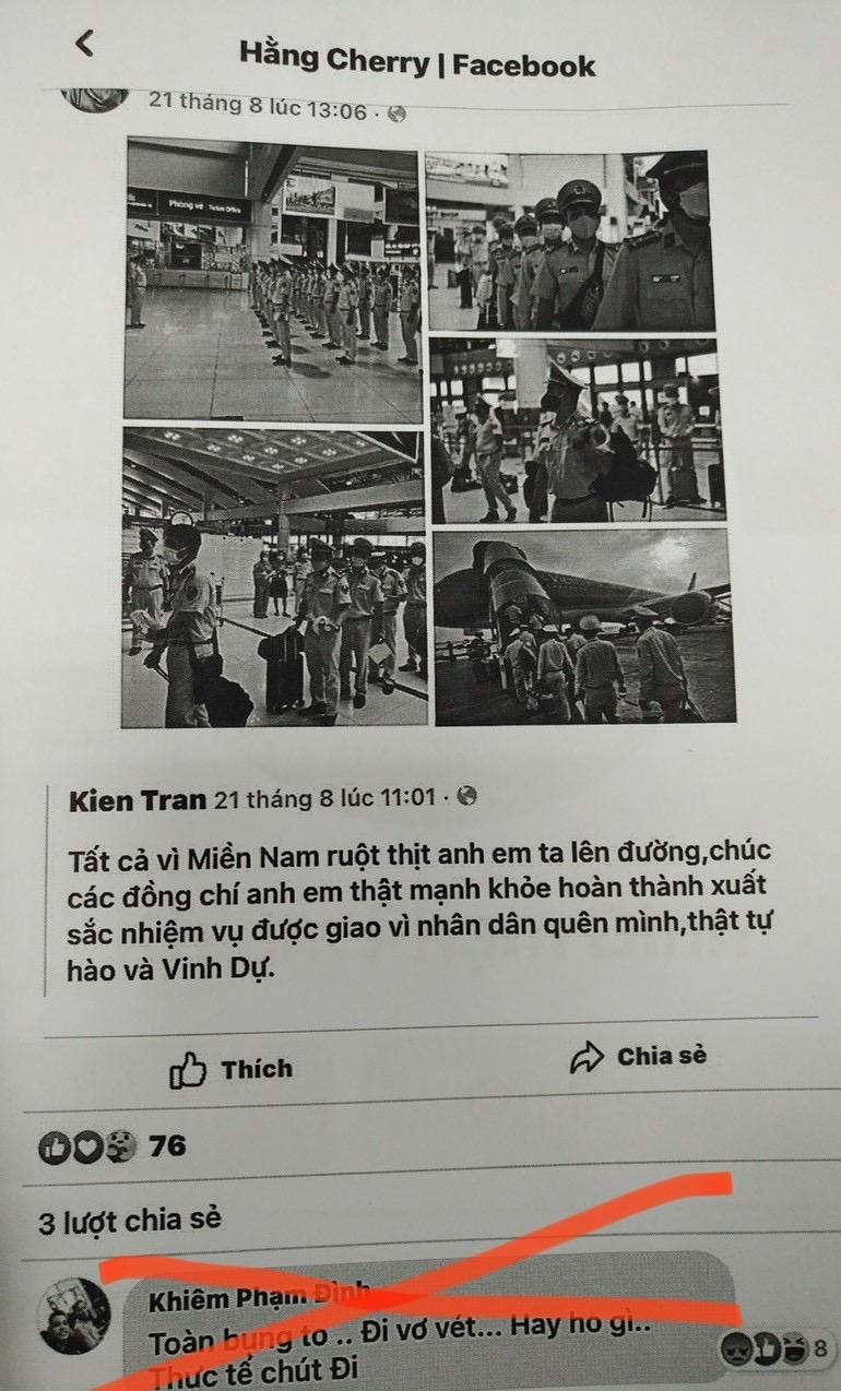 Xử phạt thanh niên xúc phạm lực lượng công an làm nhiệm vụ chống dịch trên facebook