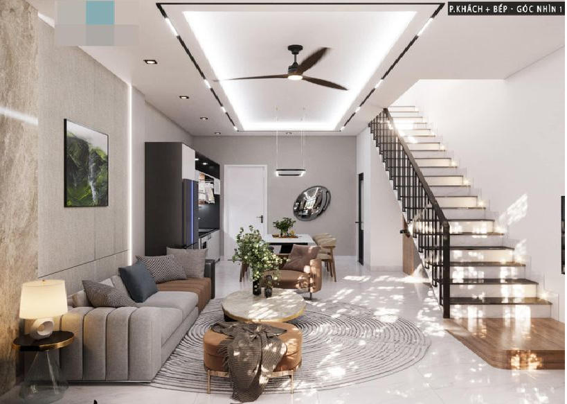 Nhà ống 3 tầng hiện đại với thiết kế đẹp, không một góc chết