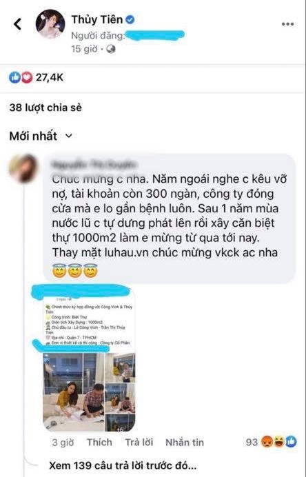 Thủy Tiên bức xúc khi bị 'đồn' dùng tiền từ thiện xây biệt thự