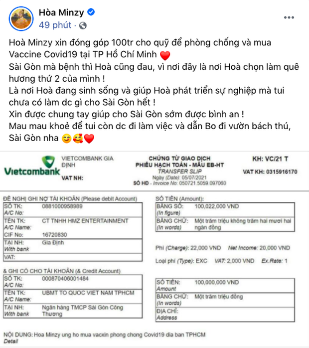 Chi Pu đi khắp TP HCM phát quà cho người nghèo; Hoà Minzy ủng hộ 100 triệu mua vaccine phòng COVID - 19; Sơn Tùng MTP mừng sinh nhật độc - lạ