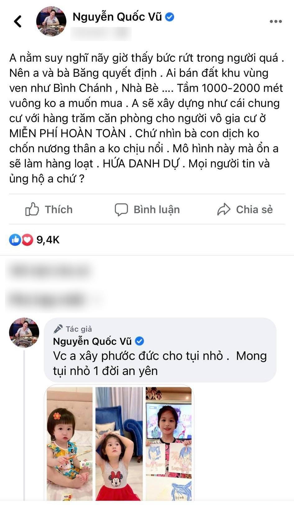 Vợ chồng Đoàn Di Băng mua đất xây nhà cho người vô gia cư; Xuân Lan, Thúy Diễm kêu gọi ủng hộ bếp nấu cơm ở TP HCM