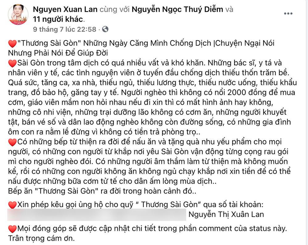 Vợ chồng Đoàn Di Băng mua đất xây nhà cho người vô gia cư; Xuân Lan, Thúy Diễm kêu gọi ủng hộ bếp nấu cơm ở TP HCM