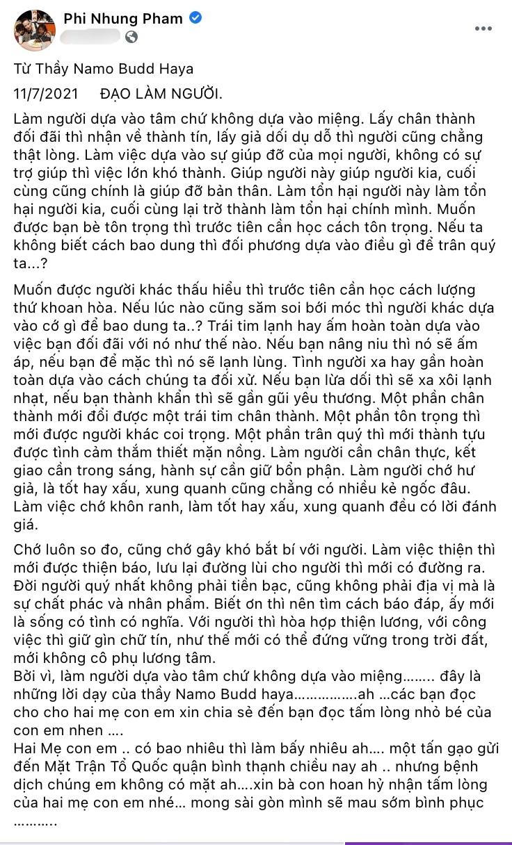 Thuỷ Tiên, vợ chồng Lê Dương Bảo Lâm, Phi Nhung và Hồ Văn Cường hỗ trợ lương thực cho người dân chống dịch