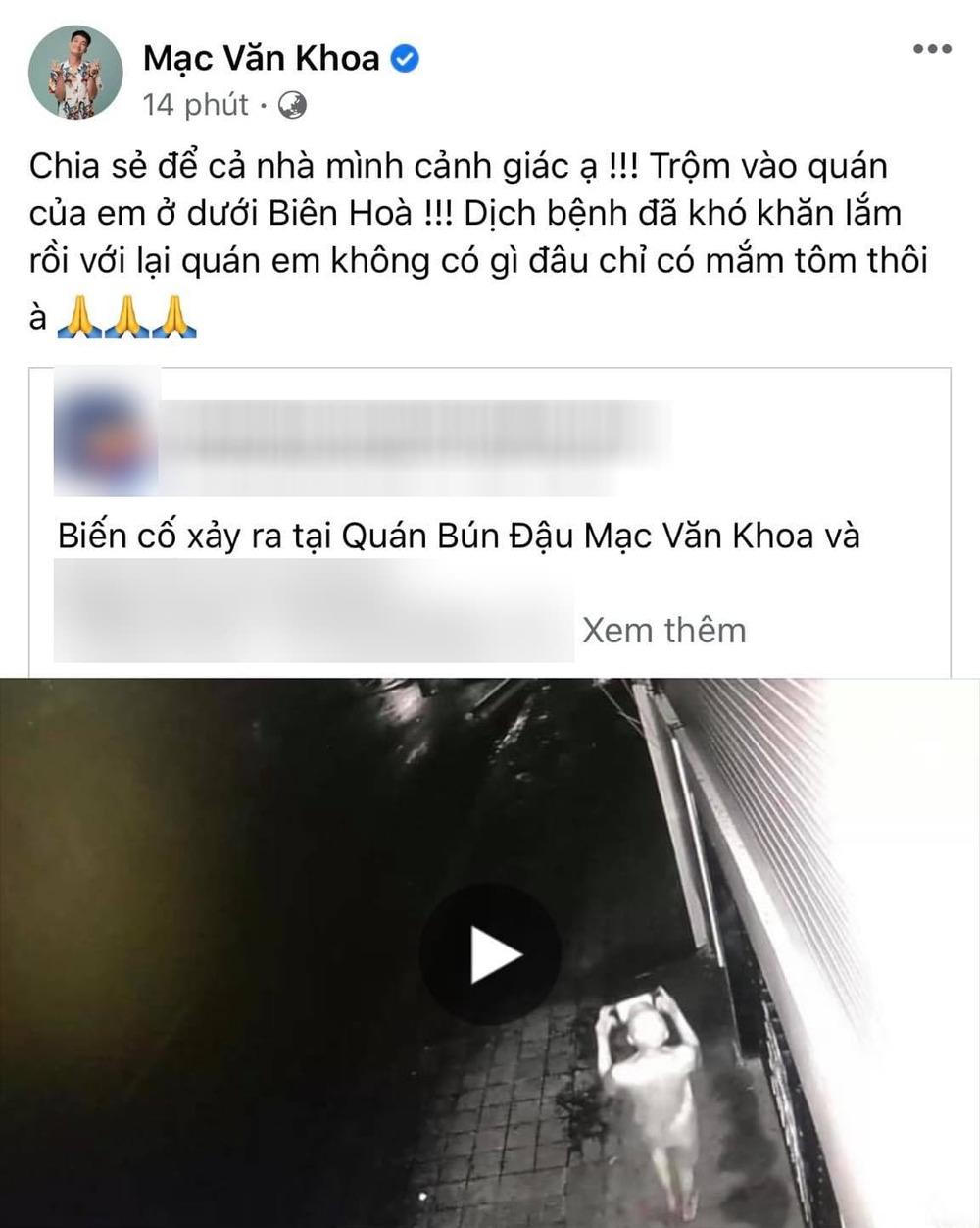 Quán ăn bị trộm lẻn vào giữa đêm, Mạc Văn Khoa nhắc mọi người đề phòng; Hoài Lâm livestream giao lưu với khán giả, nghẹn ngào nước mắt