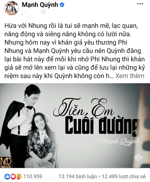 Mạnh Quỳnh đăng tâm thư khi bị "nhờ vả" khởi kiện đòi công bằng cho Phi Nhung; Minh Tiệp bức xúc với phát ngôn của đạo diễn Lê Hoàng