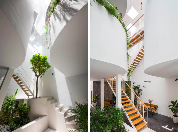 Kiến trúc "bổ đôi" biệt lập nhưng vẫn không thiếu sự gắn kết của căn biệt thự ở Sài Thành 