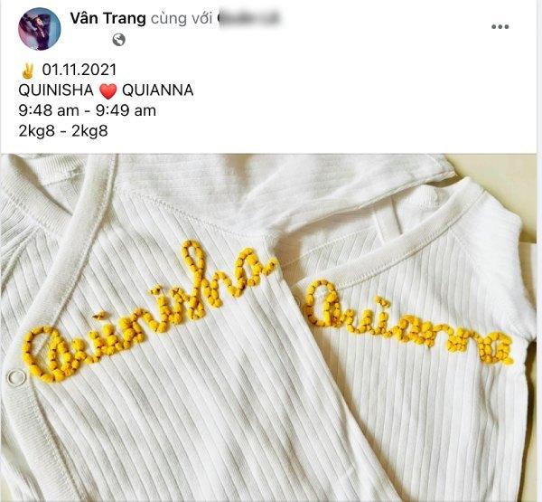  Loạt sao Việt chúc mừng diễn viên Vân Trang hạ sinh cặp sinh đôi