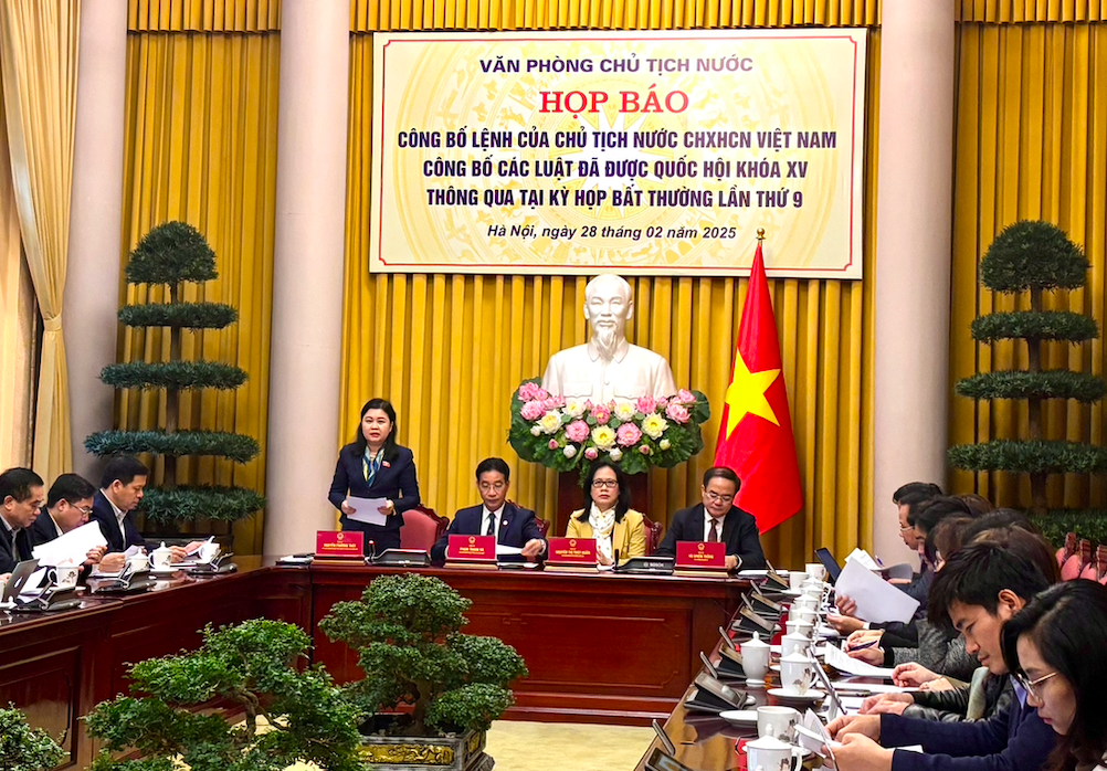 Công bố Lệnh của Chủ tịch nước đối với 3 luật vừa được Quốc hội thông qua