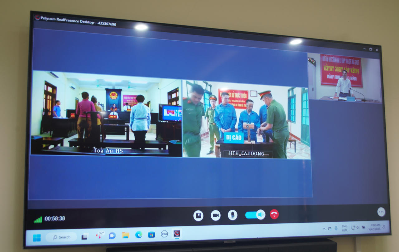 Trung tâm Trợ giúp pháp lý Hà Tĩnh triển khai điểm cầu thành phần trong tổ chức phiên tòa trực tuyến