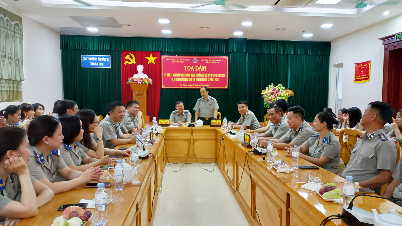 Tọa đàm, chia sẻ kinh nghiệm nâng cao hiệu quả thi hành án dân sự giữa 2 tỉnh Hà Tĩnh và Nghệ An