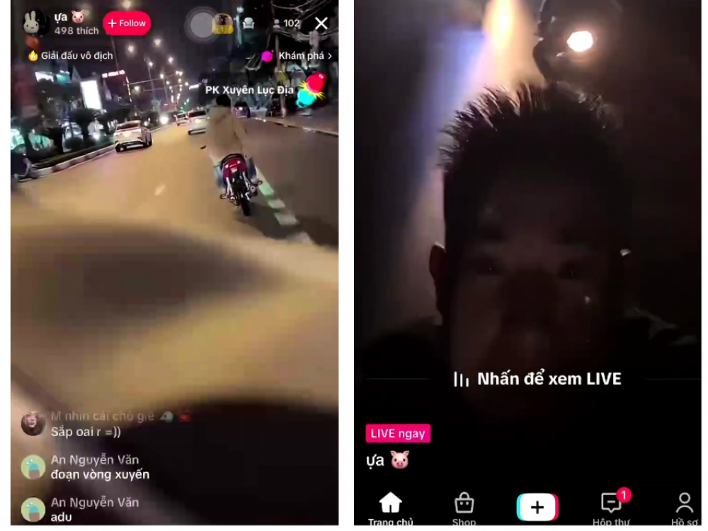 Nhóm "quái xế" điều khiển xe máy đánh võng phát trực tiếp lên mạng xã hội