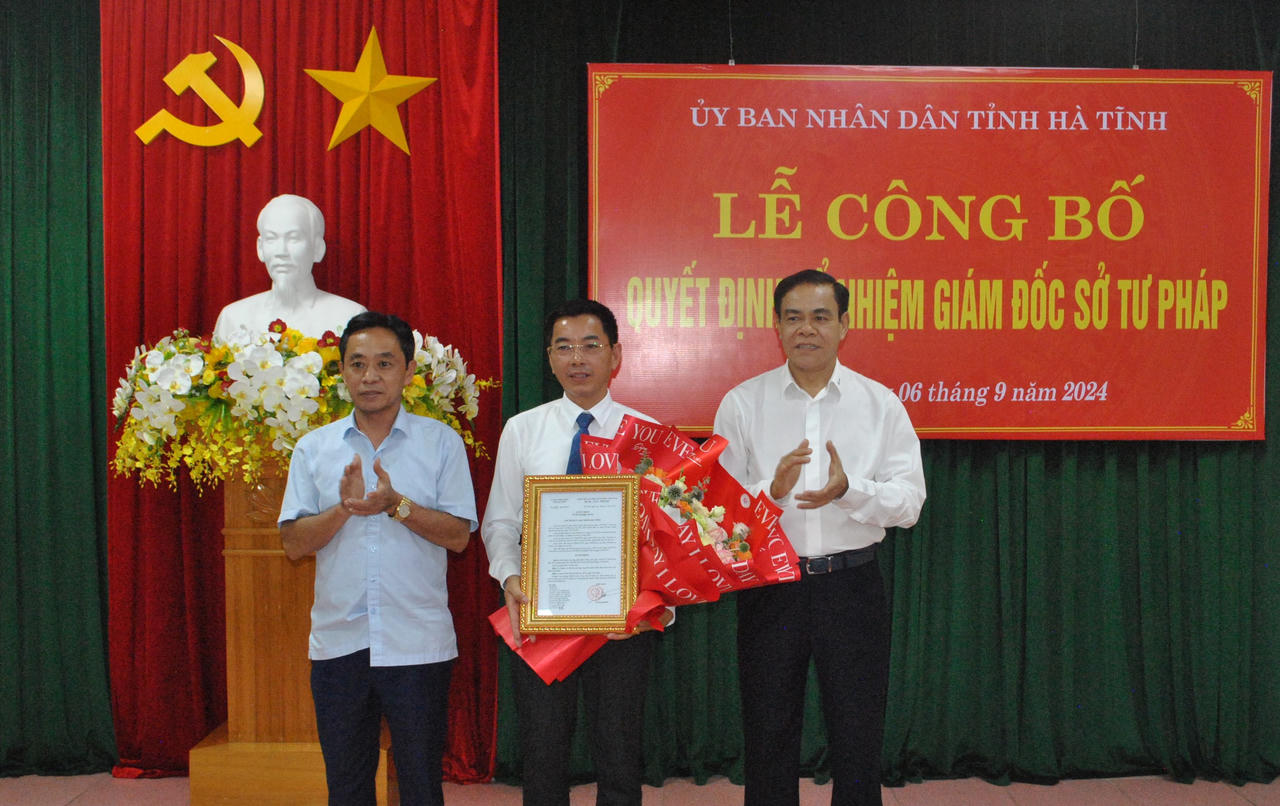 Ông Nguyễn Quốc Tuấn được bổ nhiệm Giám đốc Sở Tư pháp Hà Tĩnh