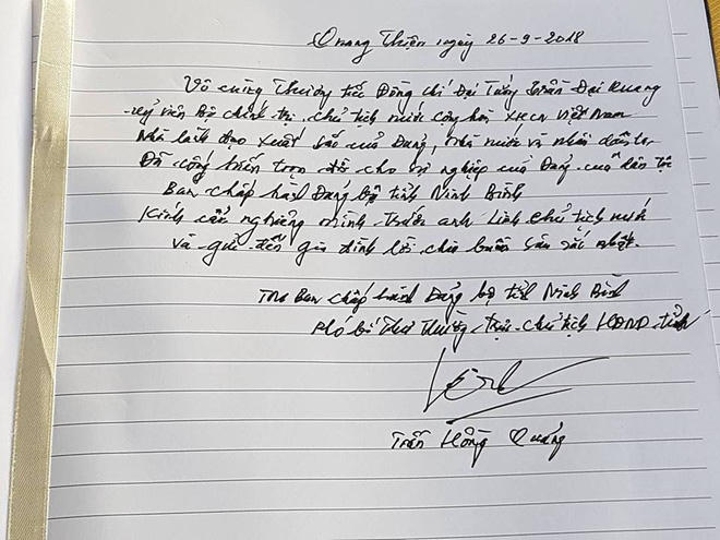 Hình ảnh Lễ viếng Chủ tịch nước Trần Đại Quang tại quê nhà