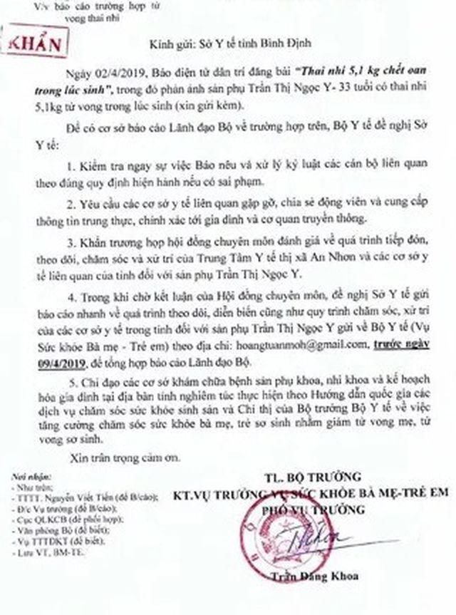 Yêu cầu làm rõ vụ thai nhi 5,1 kg chết khi sản phụ sinh