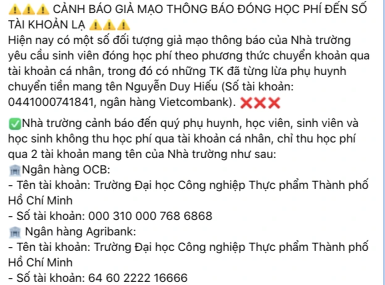 Cảnh báo sinh viên 'lừa' phụ huynh đóng học phí cho kẻ giả mạo