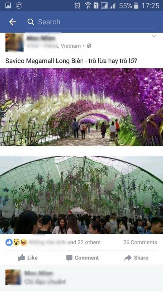 “Vỡ mộng” với đường hầm hoa Savigo Megamall Long Biên