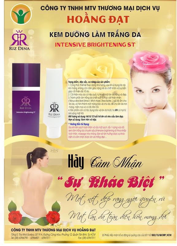 Sự khác biệt khi sử dụng kem dưỡng trắng Riz Dina