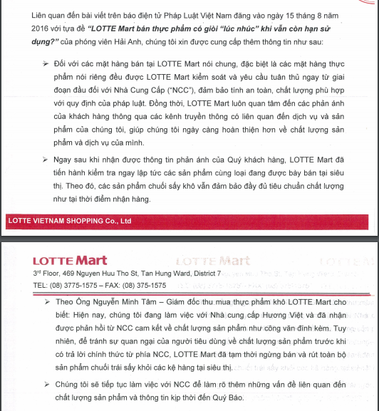 Lotte Mart trả lời báo PLVN sau sự việc bán sản phẩm 'lúc nhúc' giòi