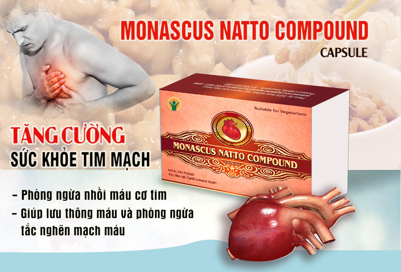 Viên nang Monascus Natto Compound – ngăn ngừa nguy cơ đột quỵ và nhồi máu cơ tim