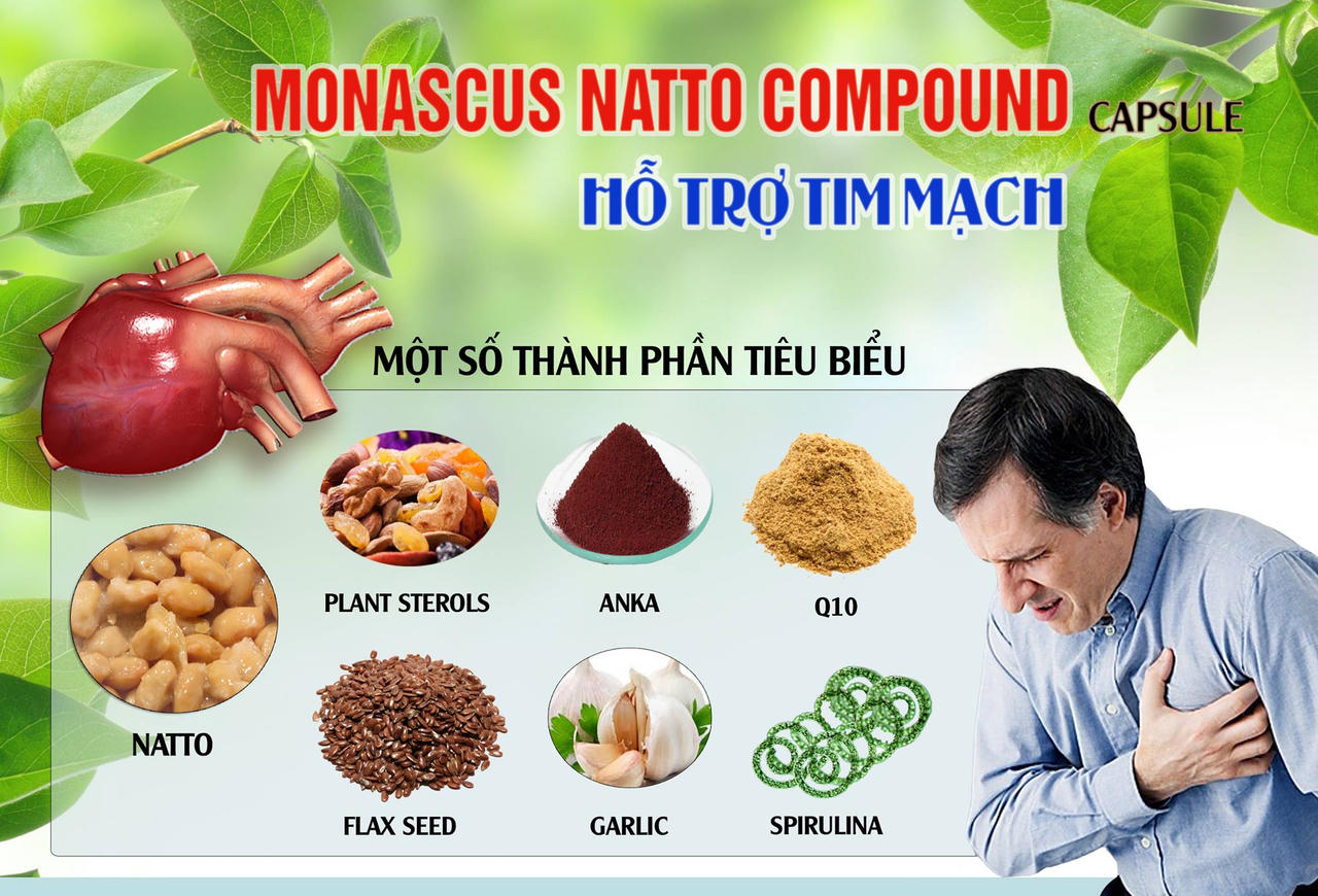 Viên nang Monascus Natto Compound – ngăn ngừa nguy cơ đột quỵ và nhồi máu cơ tim