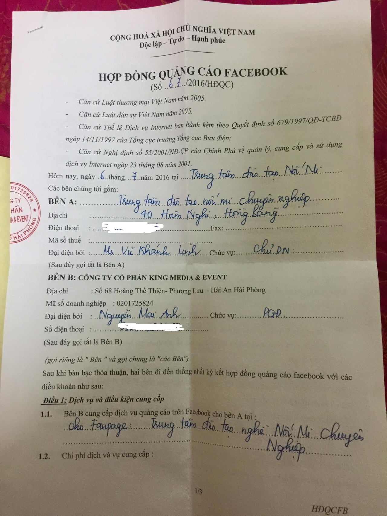 Hải Phòng : Khách hàng tố công ty truyền thông quảng cáo King Media “lừa đảo” 