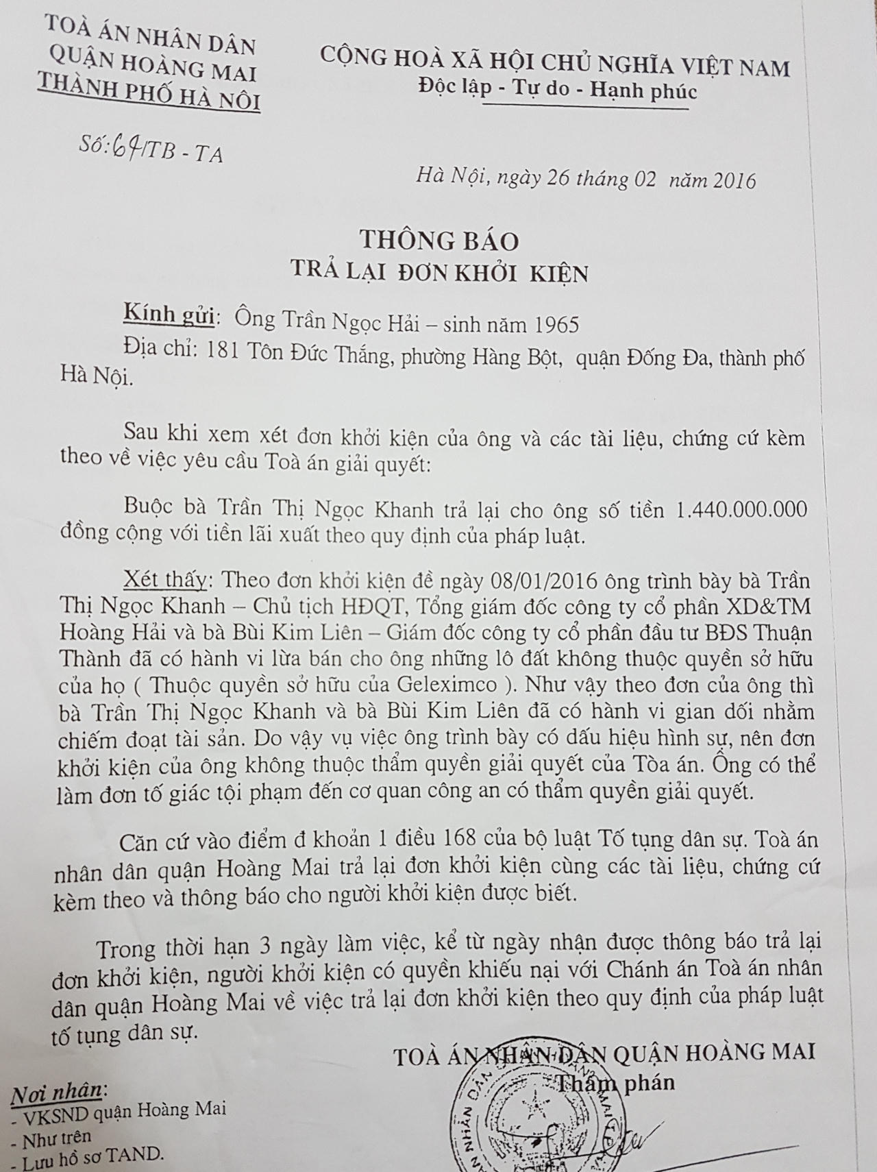 Hà Nội: Tự nhận là nhà đầu tư thứ phát để chiếm đoạt hàng tỉ đồng của khách hàng?