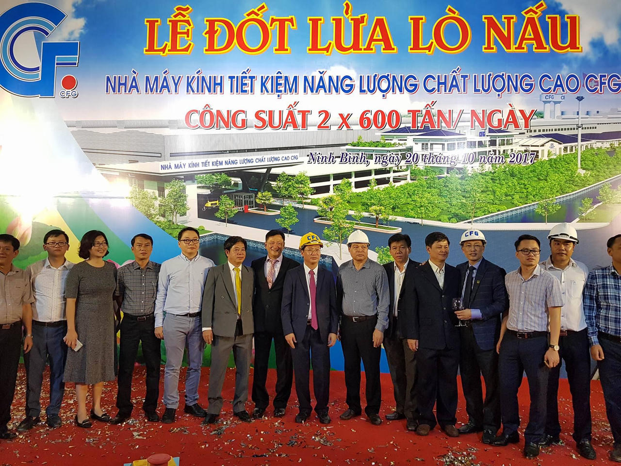  Ninh Bình : Tập đoàn Indevco tổ chức lễ đốt lửa lò nấu nhà máy kính tiết kiệm năng lượng chất lượng cao CFG 