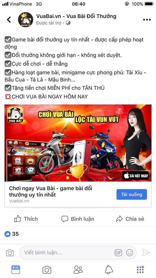 Buông lỏng quản lý, game cờ bạc Vuabai.vn lộng hành trên mạng?