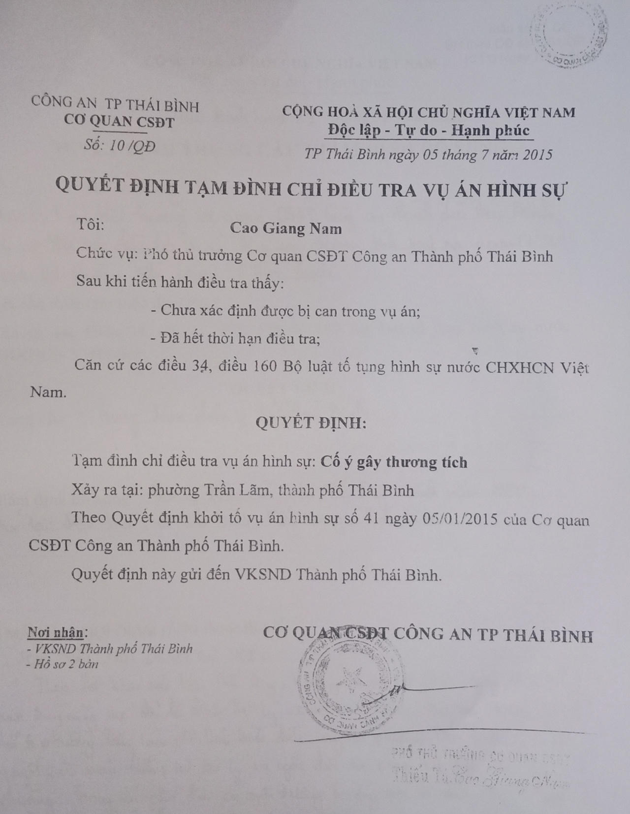 Thái Bình:  Bị “khủng bố” điện thoại, doạ giết cả nhà nghi do nhiều năm liền đi tố cáo một người