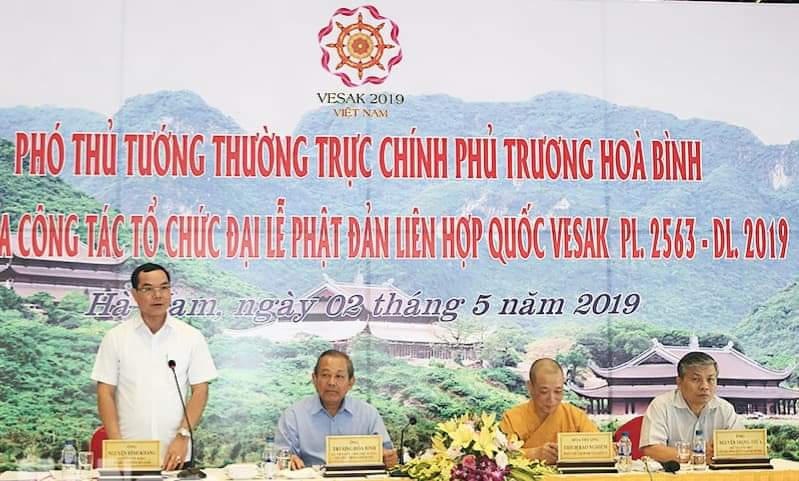 Phó Thủ tướng Thường trực Trương Hòa Bình kiểm tra công tác chuẩn bị Đại lễ Phật đản Liên hợp quốc - Vesak 2019