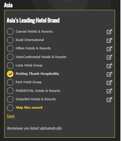 Mường Thanh - Thương hiệu khách sạn thuần Việt được đề cử tại World Travel Awards 2019