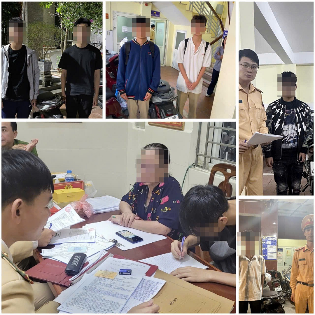 Xử lý nghiêm nhóm học sinh trường Huỳnh Thúc Kháng vi phạm TT ATGT sau khi đến trường dự lễ kỷ niệm ngày Nhà giáo Việt Nam