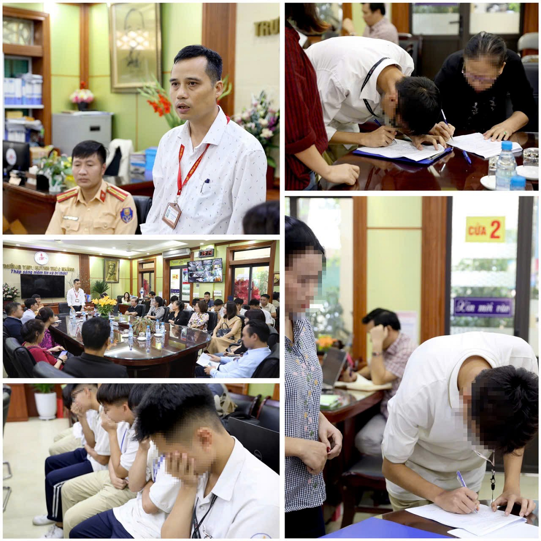 Xử lý nghiêm nhóm học sinh trường Huỳnh Thúc Kháng vi phạm TT ATGT sau khi đến trường dự lễ kỷ niệm ngày Nhà giáo Việt Nam