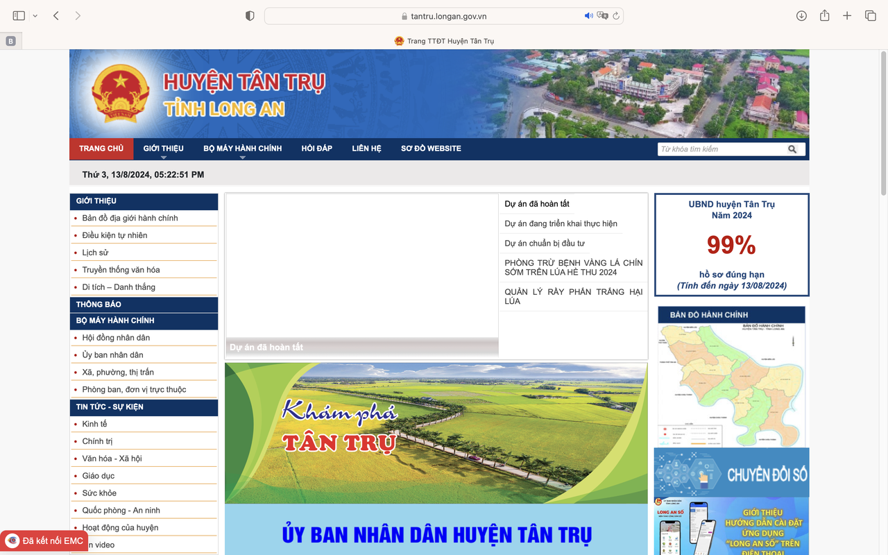 Sự hài lòng của công dân là thước đo đánh giá cải cách hành chính tại huyện Tân Trụ