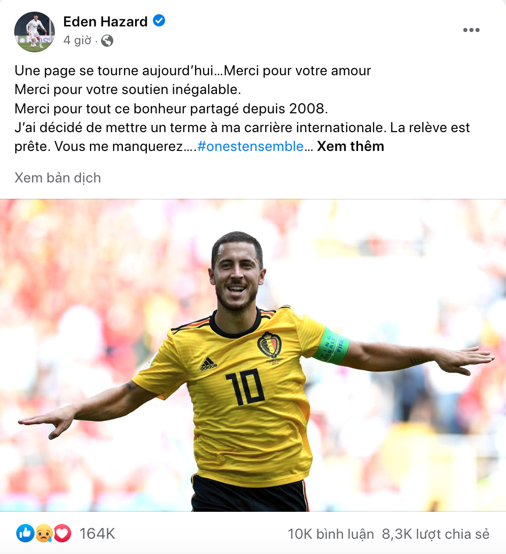 Kỳ World Cup cuối của Eden Hazard