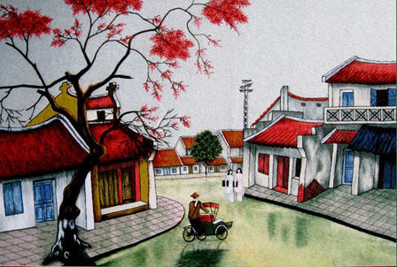 Việt Nam tươi đẹp qua sắc màu tranh thêu