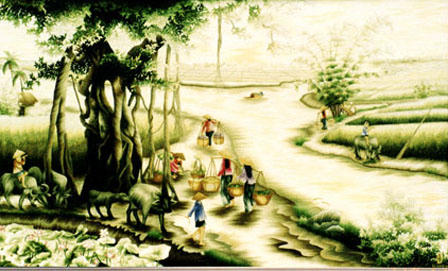 Việt Nam tươi đẹp qua sắc màu tranh thêu