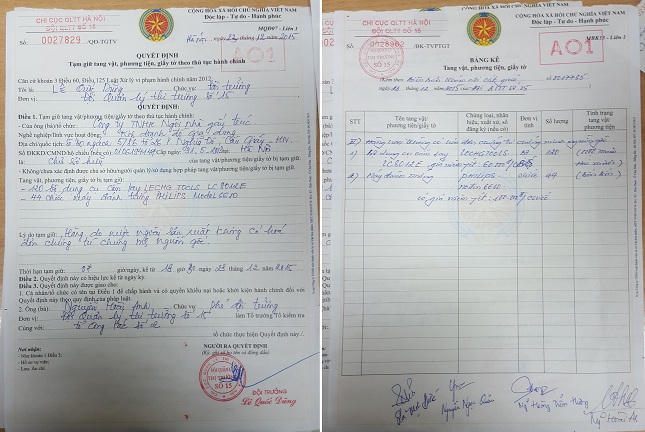 Tạm giữ một số sản phẩm nghi là hàng lậu của công ty Panda Home