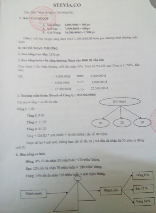 Phát hiện Công ty Stevia Việt Nam kinh doanh đa cấp trái phép