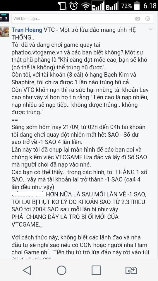 Vụ khách hàng “tố” VTC Game trục lợi: Trả thưởng bằng tiền ảo