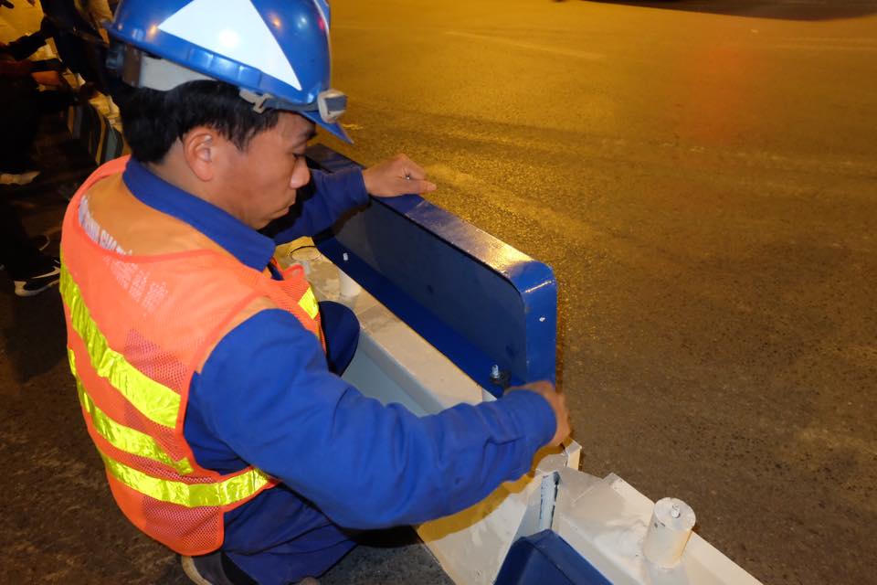  Hà Nội lắp dải phân cách cứng cho buýt nhanh BRT