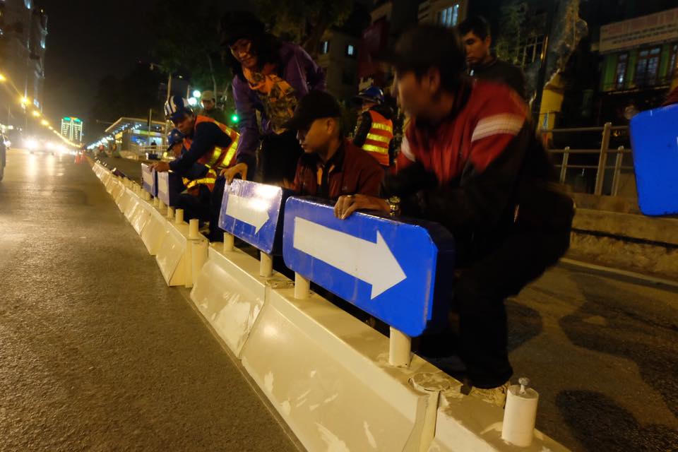  Hà Nội lắp dải phân cách cứng cho buýt nhanh BRT