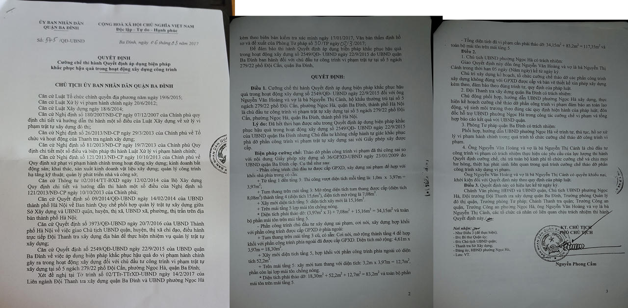 Quận Ba Đình: 7 năm trời, chưa giải quyết xong một vụ vi phạm trật tự xây dựng