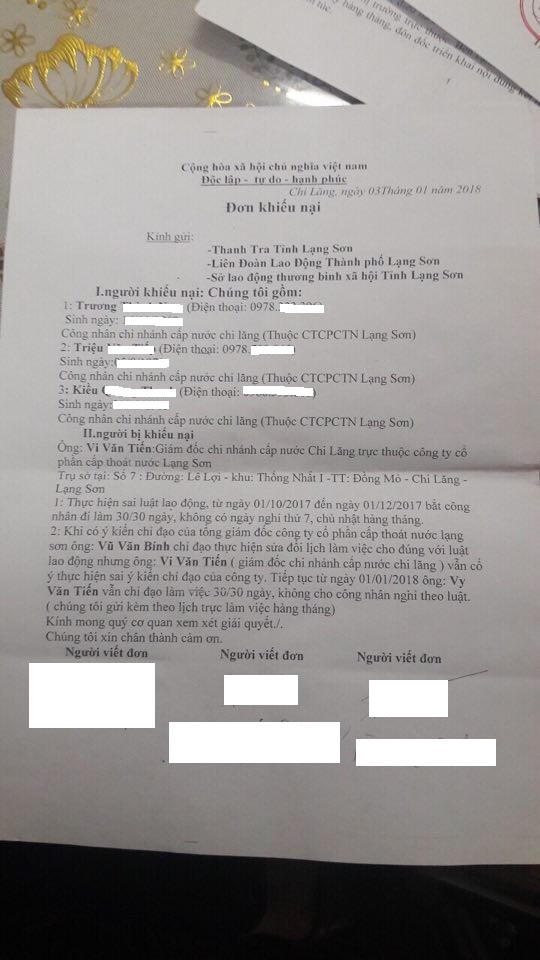 Lạng Sơn: Bổ nhiệm Giám đốc Chi nhánh Cấp nước Chi Lăng mới chỉ có trình độ văn hóa 7/10