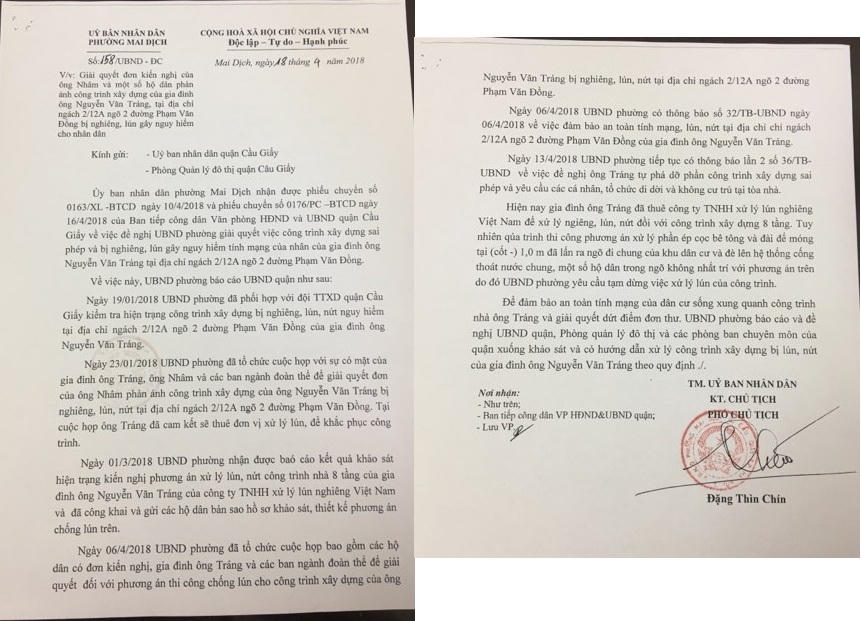 Hà Nội: Nhà sắp đổ do xây dựng vượt 5 tầng, người dân lo lắng...