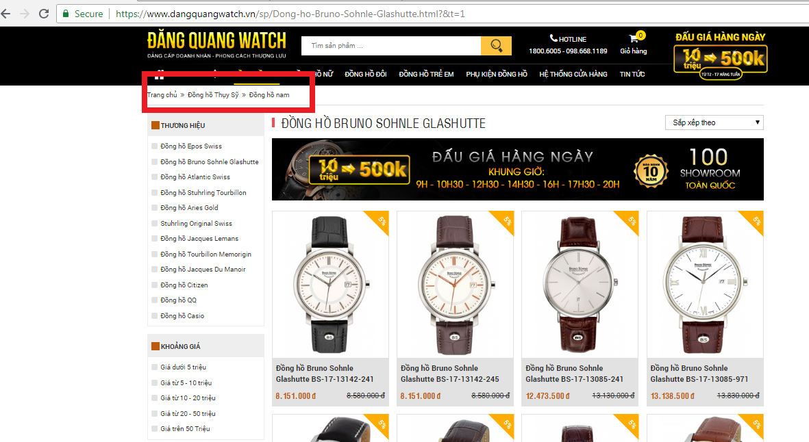 Đăng Quang Watch thay đổi thông tin quảng cáo đồng hồ sau bài phản ánh mập mờ về xuất sứ sản phẩm