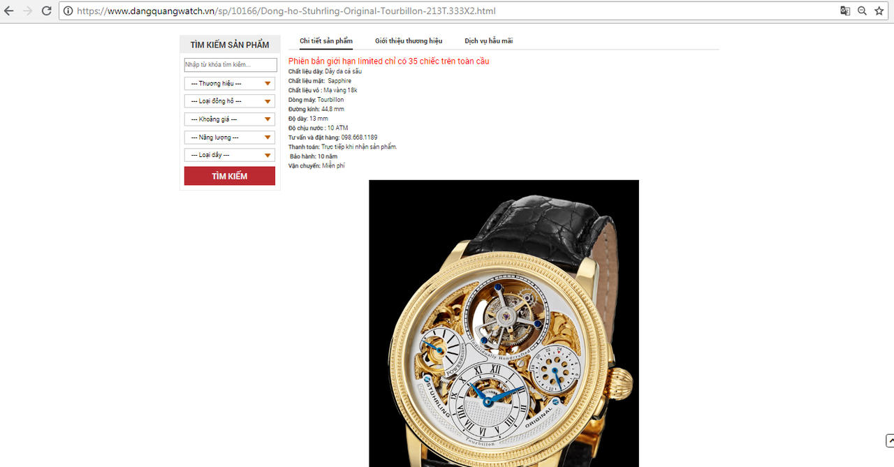 Đăng Quang Watch thay đổi thông tin quảng cáo đồng hồ sau bài phản ánh mập mờ về xuất sứ sản phẩm