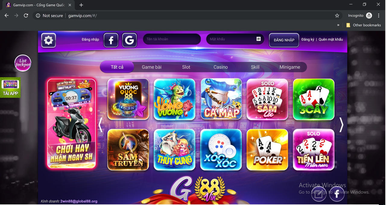 Nhan nhản sòng bạc online